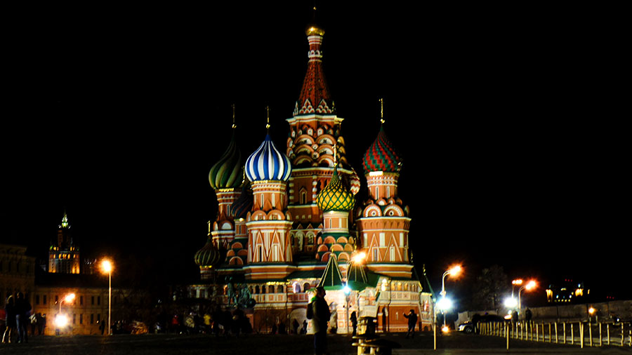 A linda catedral de São Basílio na Praça Vermelha em Moscou.